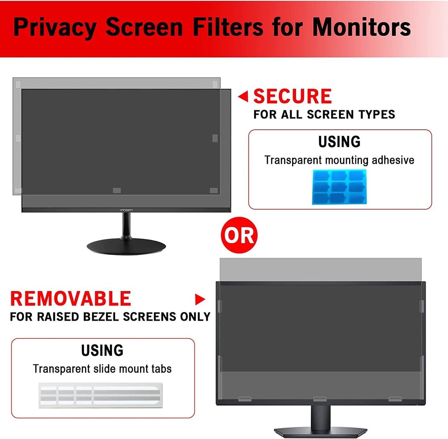 - PYS Removable Computer Privacy Screen Filter | Compatible with 24 inch iMac Monitor -