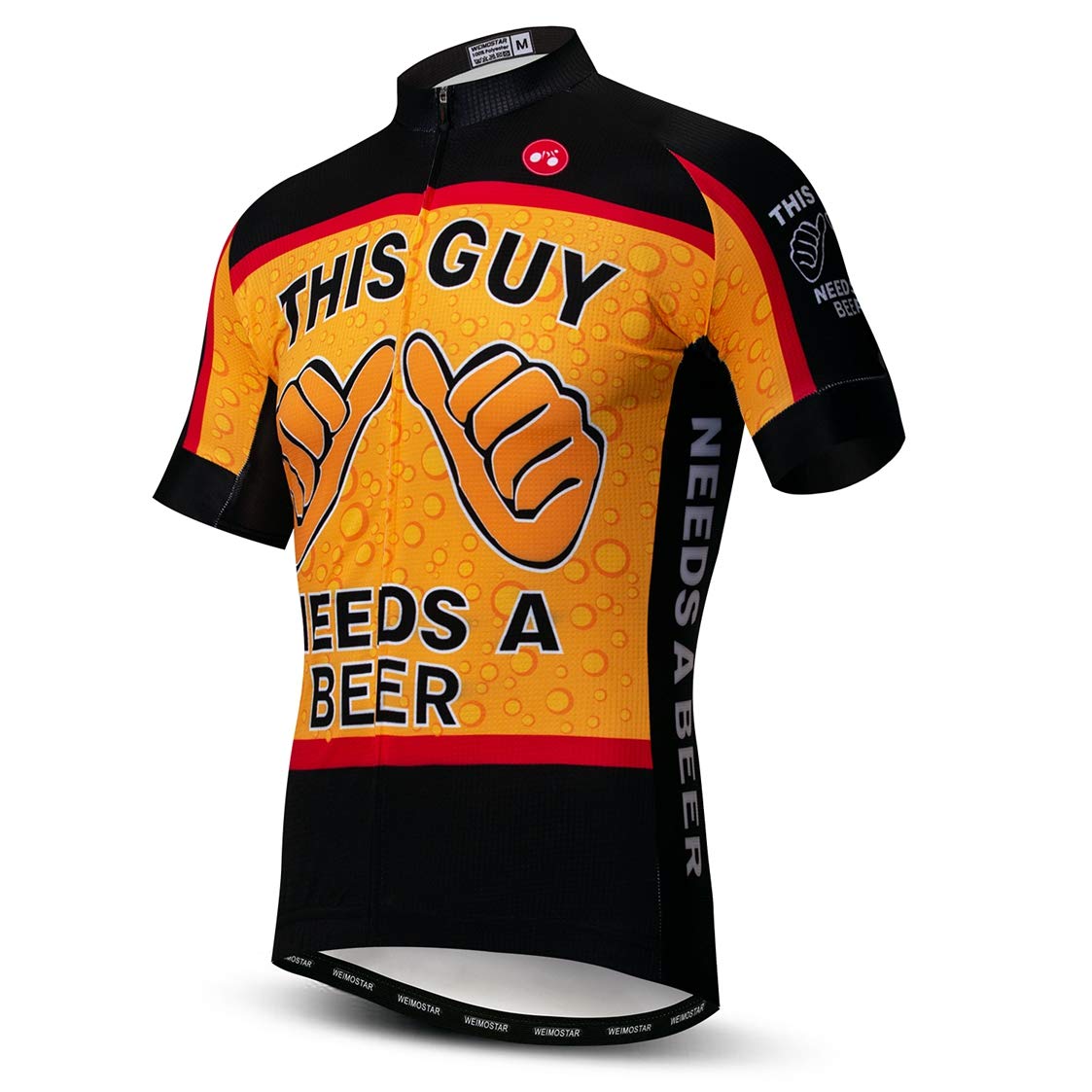 Cycling Jersey Men Bike Clothing Bicycle Jersey topMountain Road MTB Jersey Shirt Short Sleeve Team Sports Wear Orange Black Size L