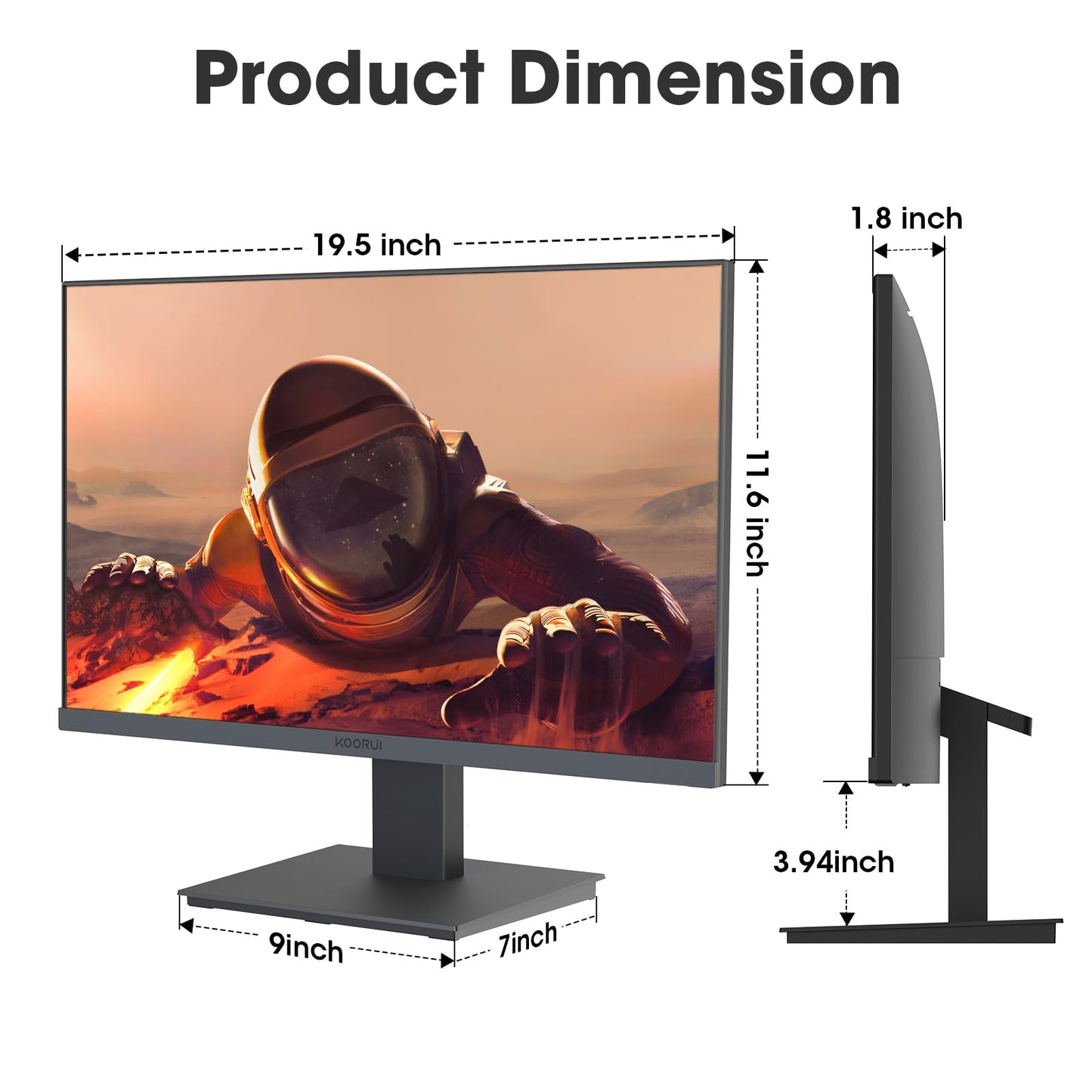 - KOORUI 22 Inch Business Computer Monitor | FHD 1080p 75hz Desktop Monitor | Ultra Thin | Eye Care Bezel HDMI VGA Ports LED Monitor -