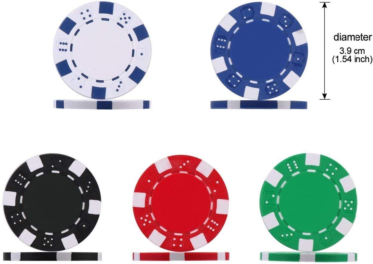 - Display4top Texas Holdem Poker Chips Set | Aluminum Case | 2 Decks of Cards, Dealer, Small Blind, Big Blind Buttons and 5 Dice (500pcs) -