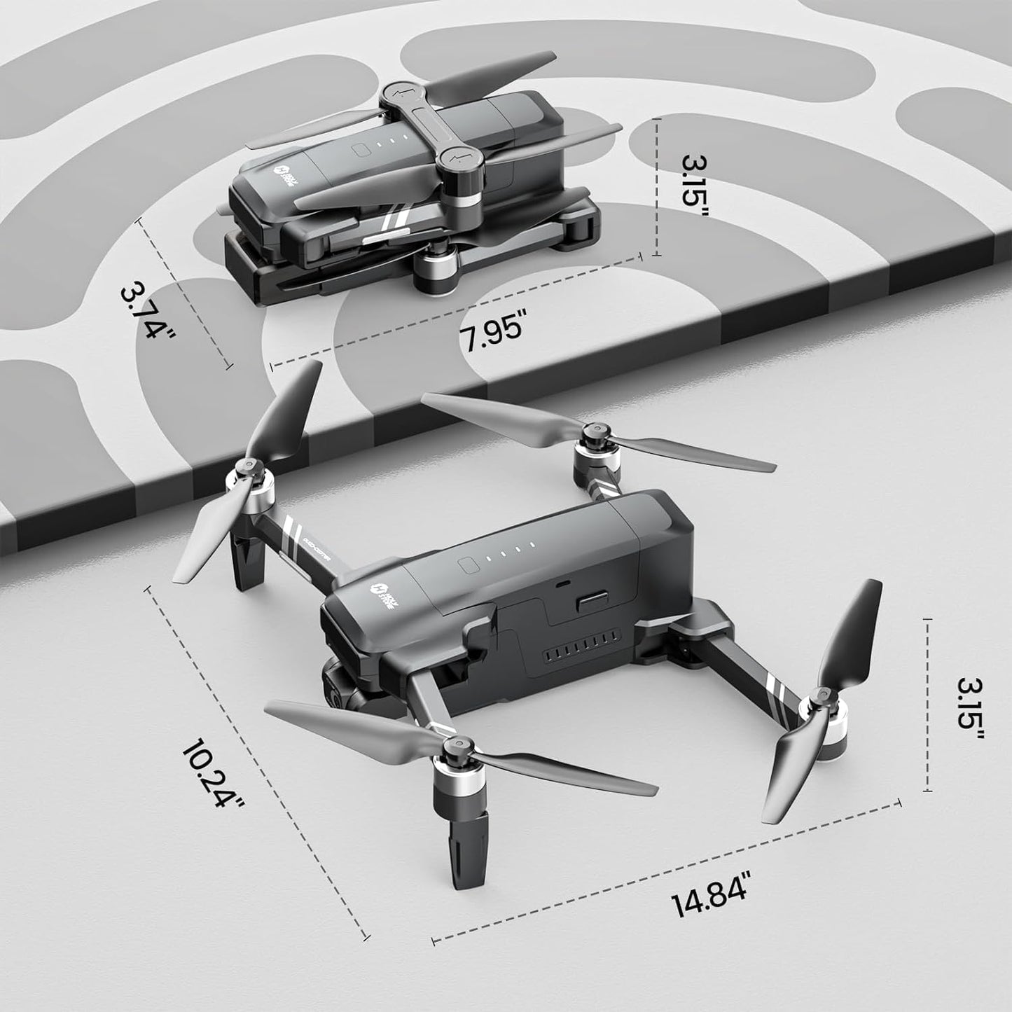 - Holy Stone HS600 2-Axis Gimbal Drones | 4K EIS Camera | 2 Batteries 56-Min Flight Time -