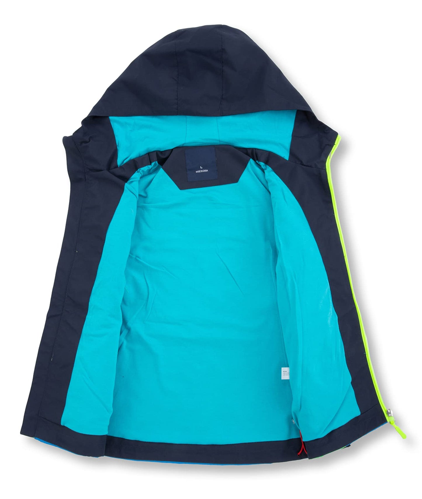 - YoungSoul Boys Girls Colorblocked Raincoat Lightweight Outdoor Waterproof Jacket with Hood Dark Blue
