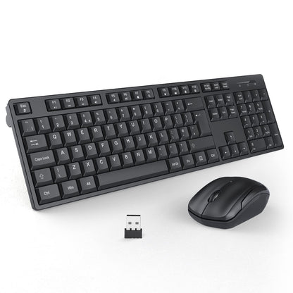 - Wireless Keyboard and Mouse Set, 2.4G Wireless Keyboard Mouse with USB Receive