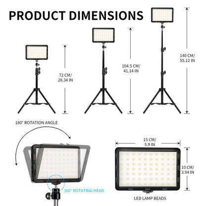 - Photography Video Lighting Kit | LED Studio Streaming Light | 9 Color Filters -
