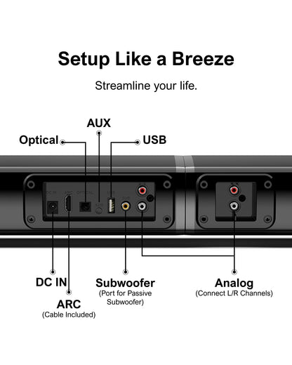 - ULTIMEA 4.1ch Sound Bar for Smart TV with Subwoofer -
