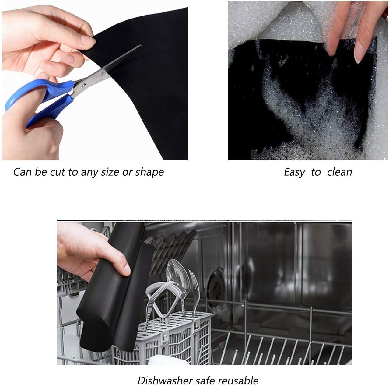 - GQC BBQ Mats | Set of 6 BBQ Grill Mats | Nonstick Reusable Barbecue Baking Mat -