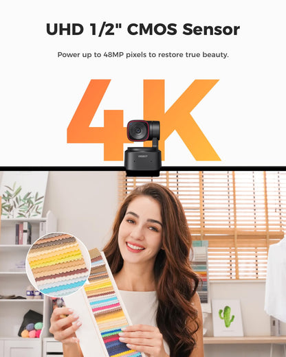 - OBSBOT TINY 2 Lite 4k Webcam | PTZ Webcam with AI-Powered Framing & Autofocus -