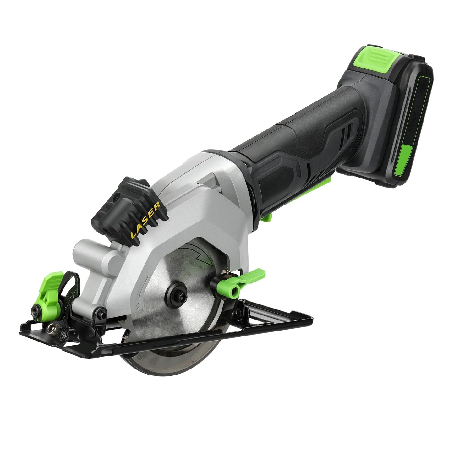 - GALAX PRO Mini Circular Saw | 20V 3400RPM Professional Cordless Circular Saw | Adjustable Angle and Depth | Max Cutting Depth 42.8mm (90°) | 28mm(45°) | Laser Guide | Blade 115mm -