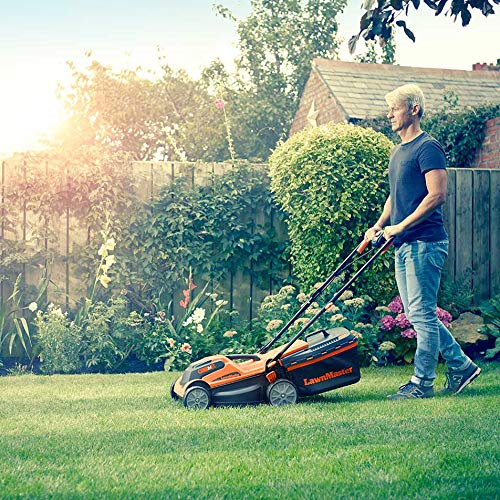 - LawnMaster MX 24V 34cm Cordless Lawnmower | Plus Spare Battery -