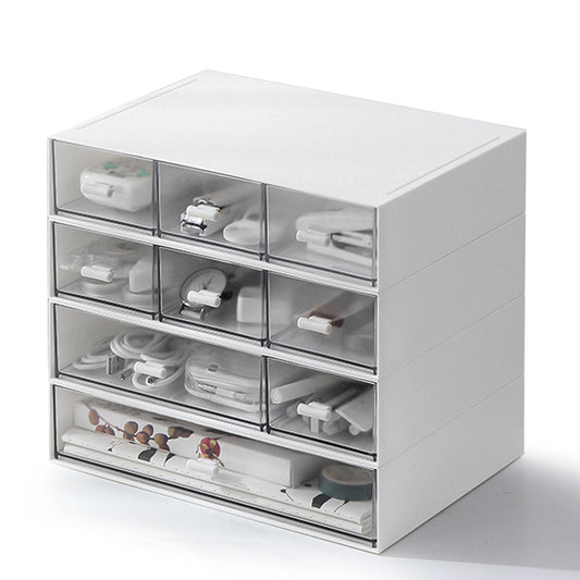 - SENENQU Plastic Desktop Storage Drawers | 9 Drawers Stackable Desk Storage -