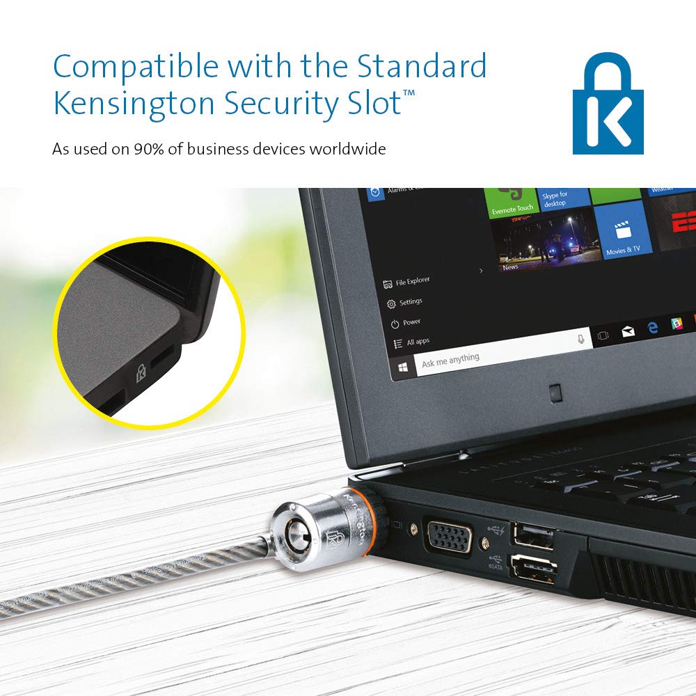 - Kensington Laptop Lock | MicroSaver Keyed Laptop Lock | High-Carbon, Cut-Resistant Cable -