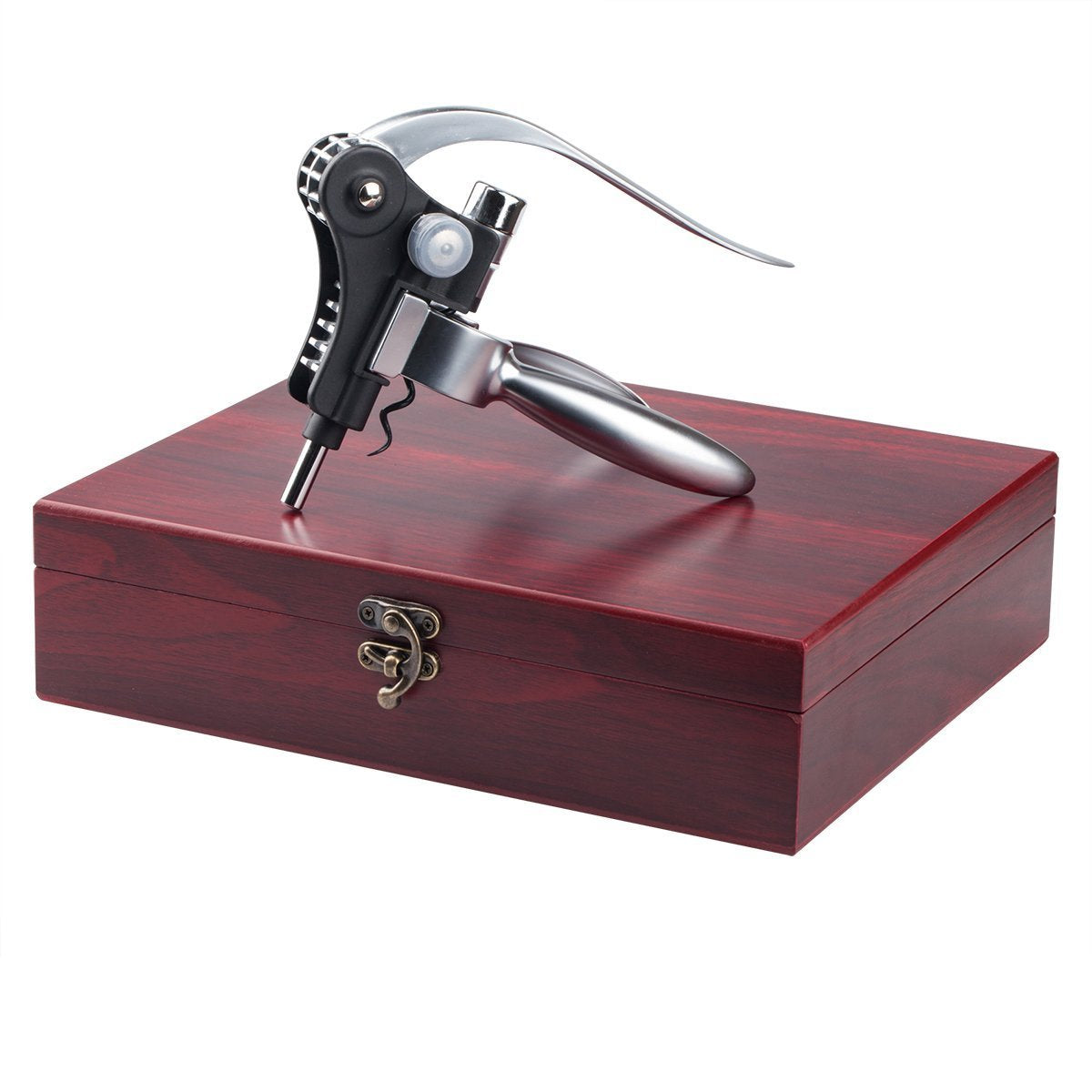 Cooko Wine Opener Set, Manual Corkscrew with Aerator and Spout, Zinc Alloy Handle Bottle Opener, Deluxe Wine Accessories with Wooden Box,