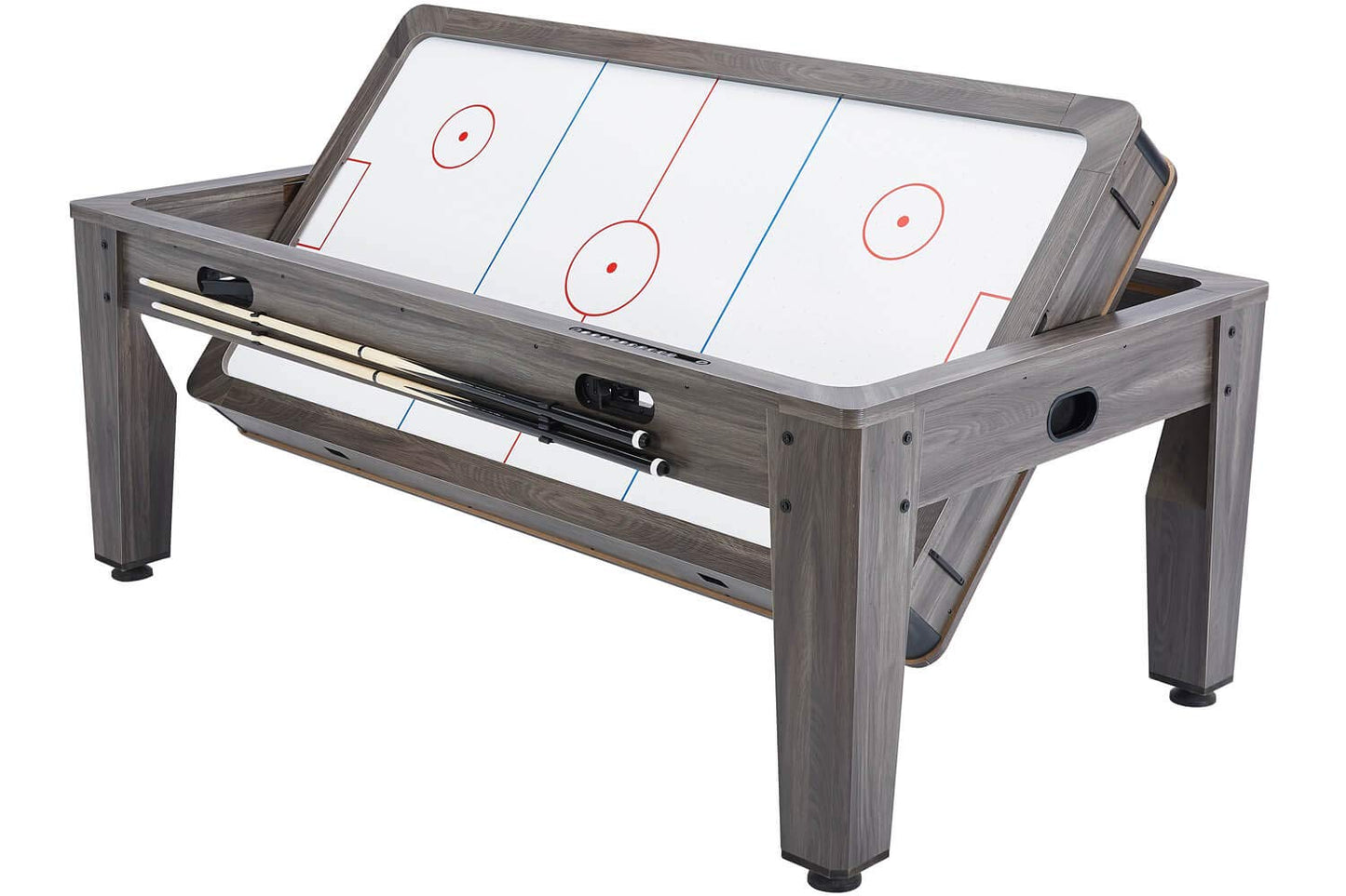 7ft Pool Table Driftwood Dining Table & 3 in 1 Pool Snooker Table Tennis Air Hockey Games Table With All Accessories, Great for Kids and Adults