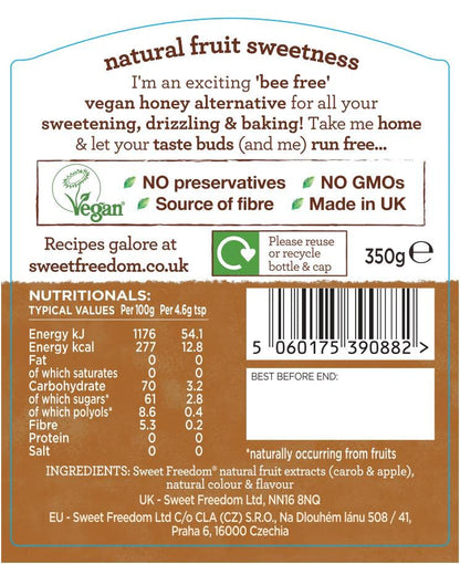 - Sweet Freedom Honeee Syrup for Coffee & Drizzling | Only 13 Calories Per Teaspoon - For Frappes, Cocktails, Pancakes & Porridge | 350g | Pack of 1 -