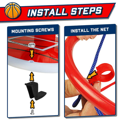 Basketball Hoop Indoor Mini Basketball Hoop for Kids, Wall Mounted Shooting Basketball Game with Net Ball and Pump, Sport Outdoor Bedroom Toys for Boys Girls 6 7 8 9 Year Old Birthday Gift