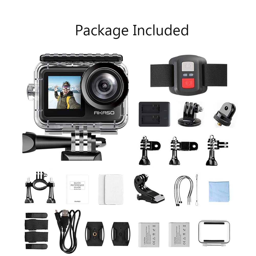 AKASO Brave 7 LE Action Camera, 40M Waterproof Underwater Camera EIS 2.0 Native 4K 20MP Touch Screen WiFi Sports Camera Remote Control Vlog Camera