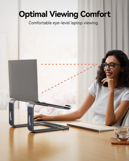 = LORYERGO Laptop Stand | Ergonomic Laptop Riser | Laptop Stand for Desk -