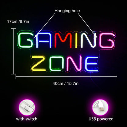 - ineonlife Gaming Zone | Neon Sign | Colorful LED Gaming Neon Light -