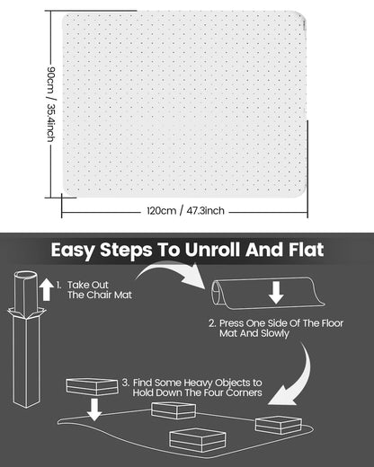 - KALAHOL PVC Office Chair Mat For Carpet Floor | 90x120 cm -