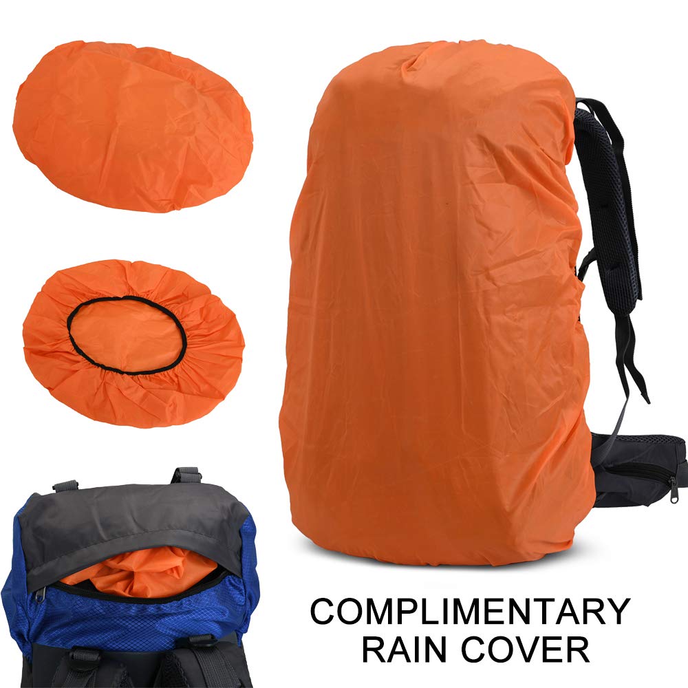 Bseash 60L Internal Frame Hiking Camping Backpack with Rain Cover, Outdoor Sport Travel Daypack for Climbing Touring (Green)