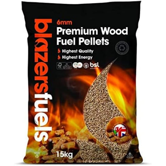 Blazers HEAT007 Fuel Premium Wood Pellets 15kg, Beige