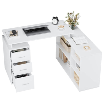 - FirFurd Corner Desk L Shaped Desk | Computer Desk With Drawers -