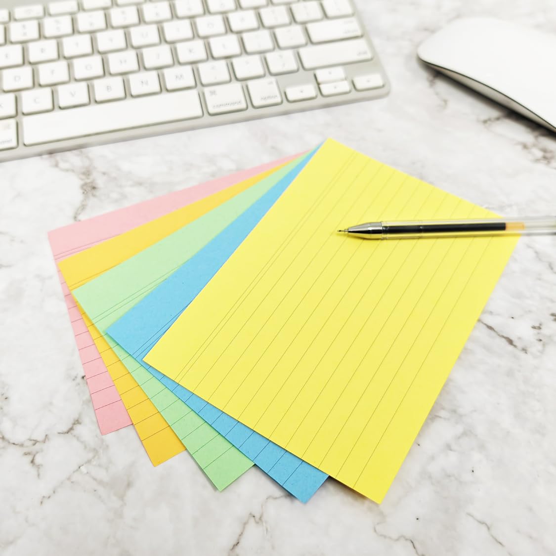 - NOTI A6 Neon Multi-Coloured Flash Revision Record Index Cards -