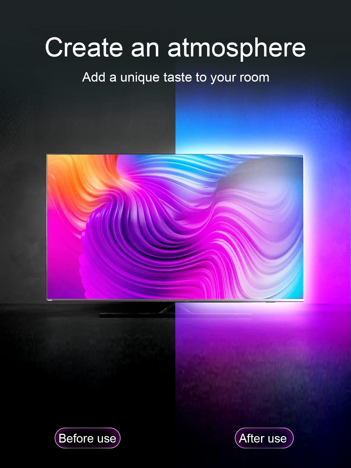 - KANTUTOE TV LED Lights | 3m LED Lights For TV | Music Sync Bluetooth APP Control -