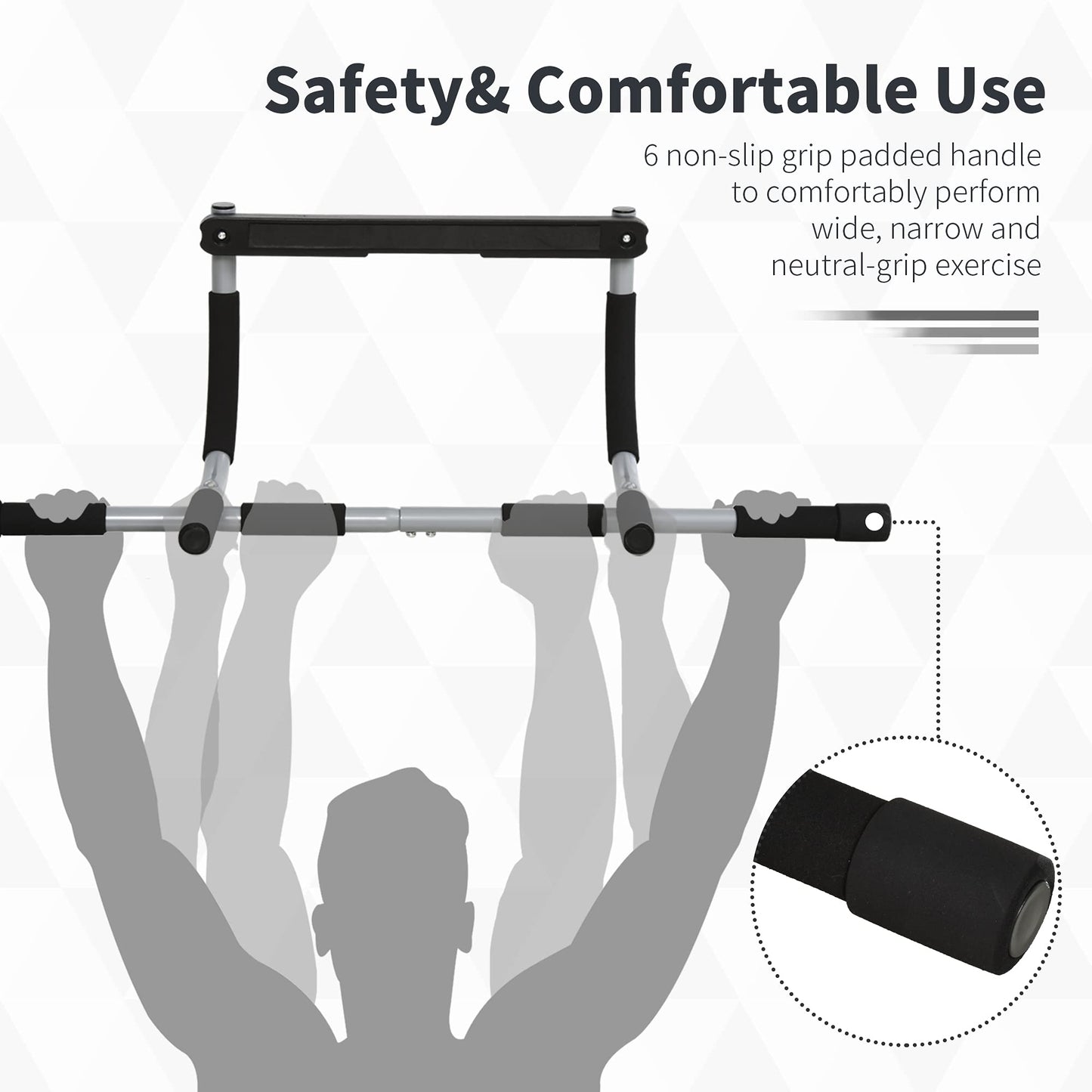 - HOMCOM Pull-Up Bar for Doorway | Home Fitness Door Horizontal Bar -