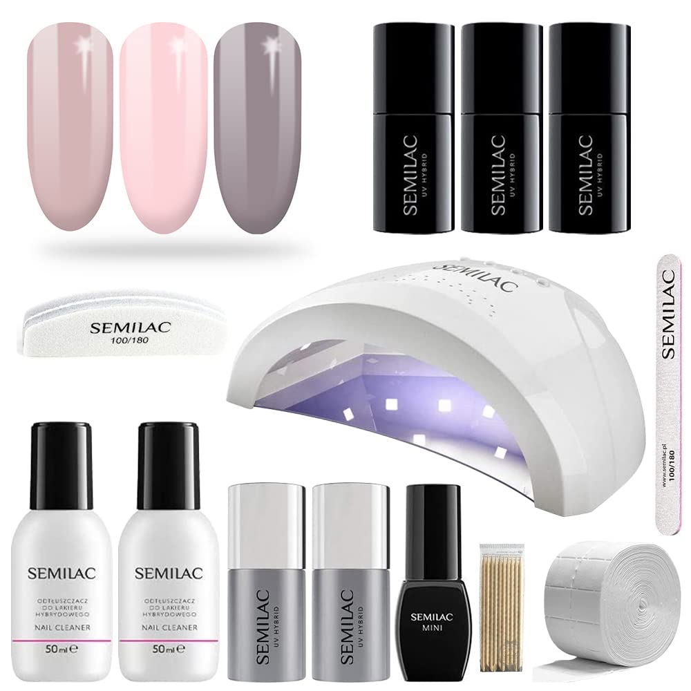 - SEMILAC Love Me Professional Gel Nail Starter Kit | UV Nail Lamp -