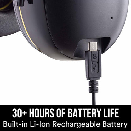 3M WorkTunes Connect, Bluetooth Ear Defenders Wireless, 90543EC1, Hearing Protector Earmuffs, Connect your Mobile Phone, 30+ hours battery life, Rechargeable, (94-105 dB), Black, 4.02x7.44x5.91