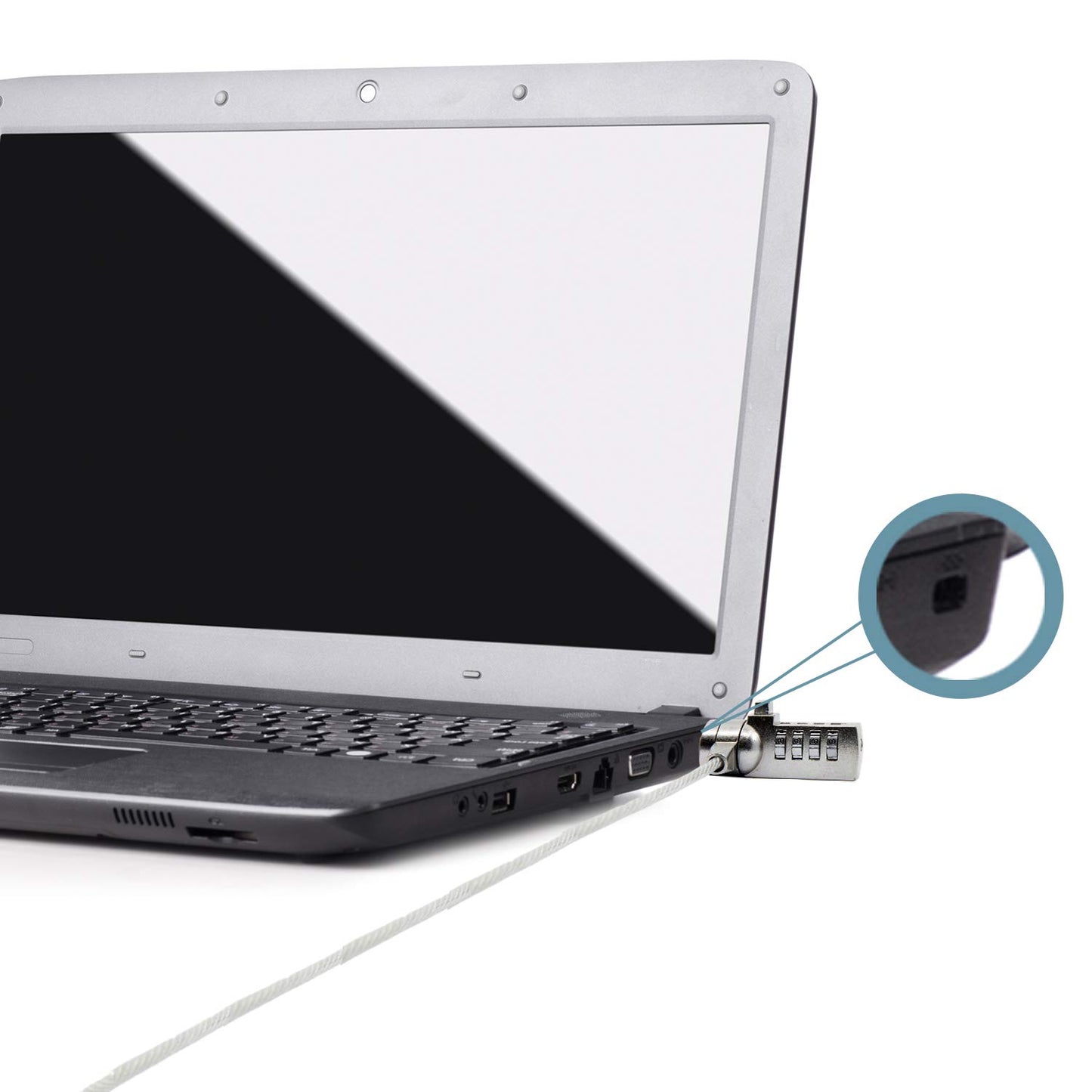 - TRIXES Combination Coded Laptop Lock | Keyless- Cut -Resistant Cable | 1m length | Security Cable Lock -