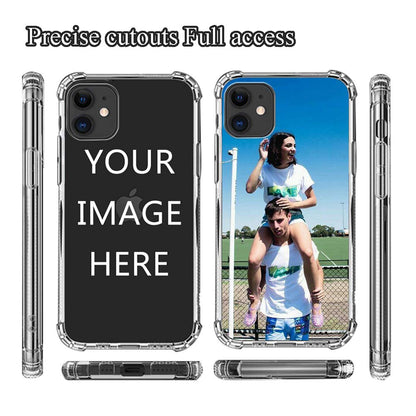 AnNengJing Personalised Photo Phone case for iPhone 11 6.1" Custom Soft TPU Clear Shock Absorbing Cover for iPhone 11 6.1" - Design Your Own iPhone Case with Image Text and Logo
