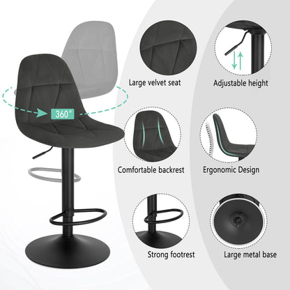 - Lestarain Bar Stool | Single Adjustable & Swivel Breakfast Kitchen Counter Pub Bar Stool -