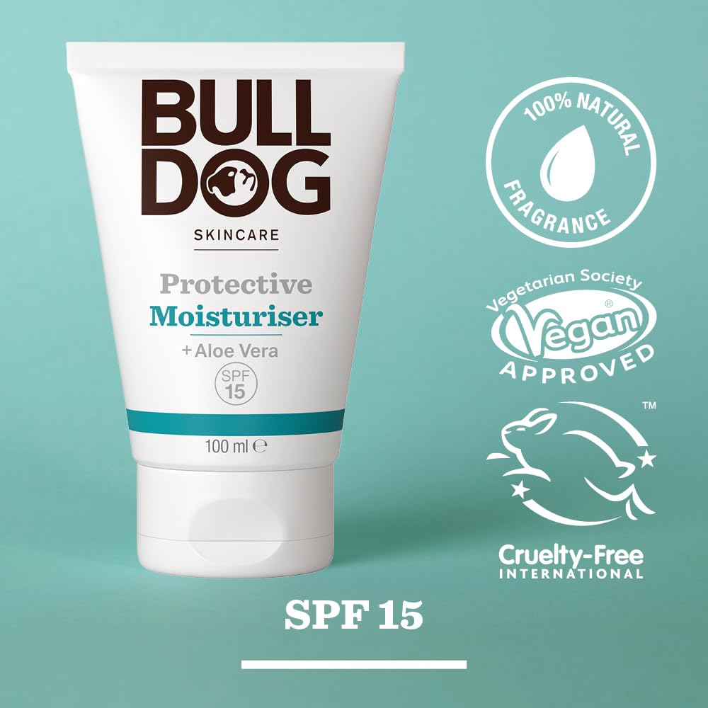 BULLDOG SKINCARE - Protective Moisuriser For Men | Protection with SPF 15 | 100 ml