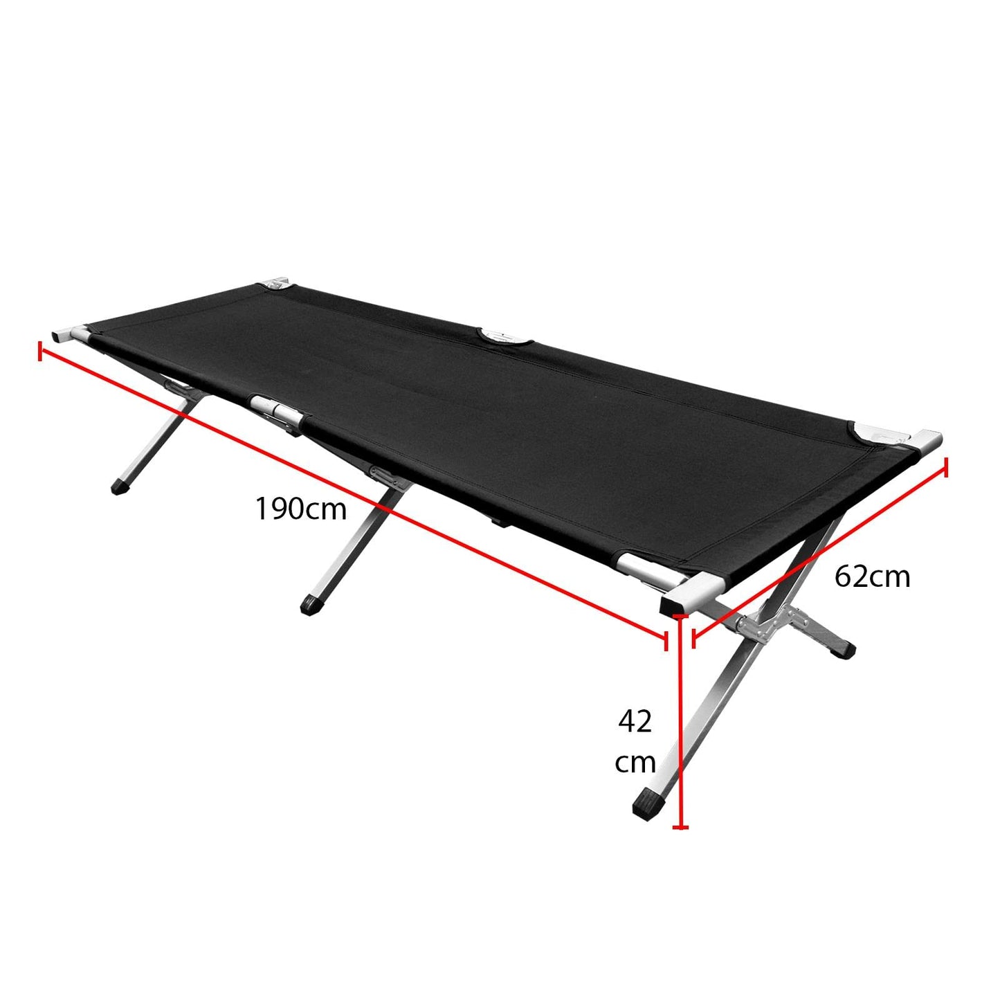 Albert Austin Folding Camping Bed – Portable Camp Bed, Camp Cot, Camping Folding Bed for Adults, Heavy Duty Office Outdoor Fold Up Travel Bed Single with Carry Bag