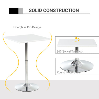 - HOMCOM Square Height Adjustable Bar Table Counter Pub Desk | With Metal Base For Home Bar -