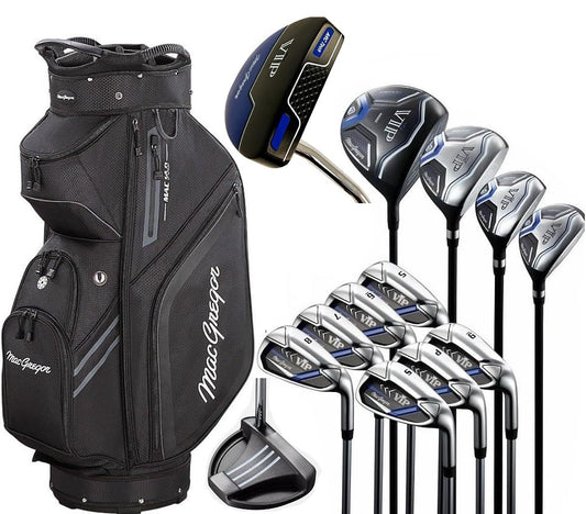 - MacGregor VIP Mens 12 Piece | All Graphite Complete Golf Set & Principle Cart Golf Bag -