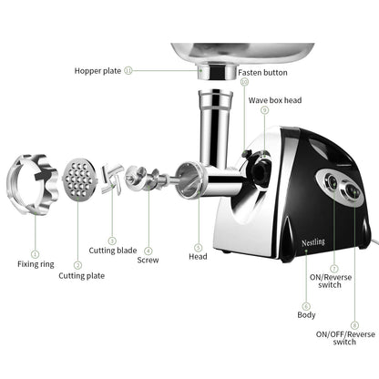 - Nestling® Electric Meat Mincer Grinder | Sausage Maker | Powerful 2800 Watt Copper Motor -
