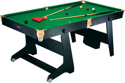 - Riley 6ft 3-in-1 Folding Snooker & Pool Games Table | With Soft Tip Darts Board -