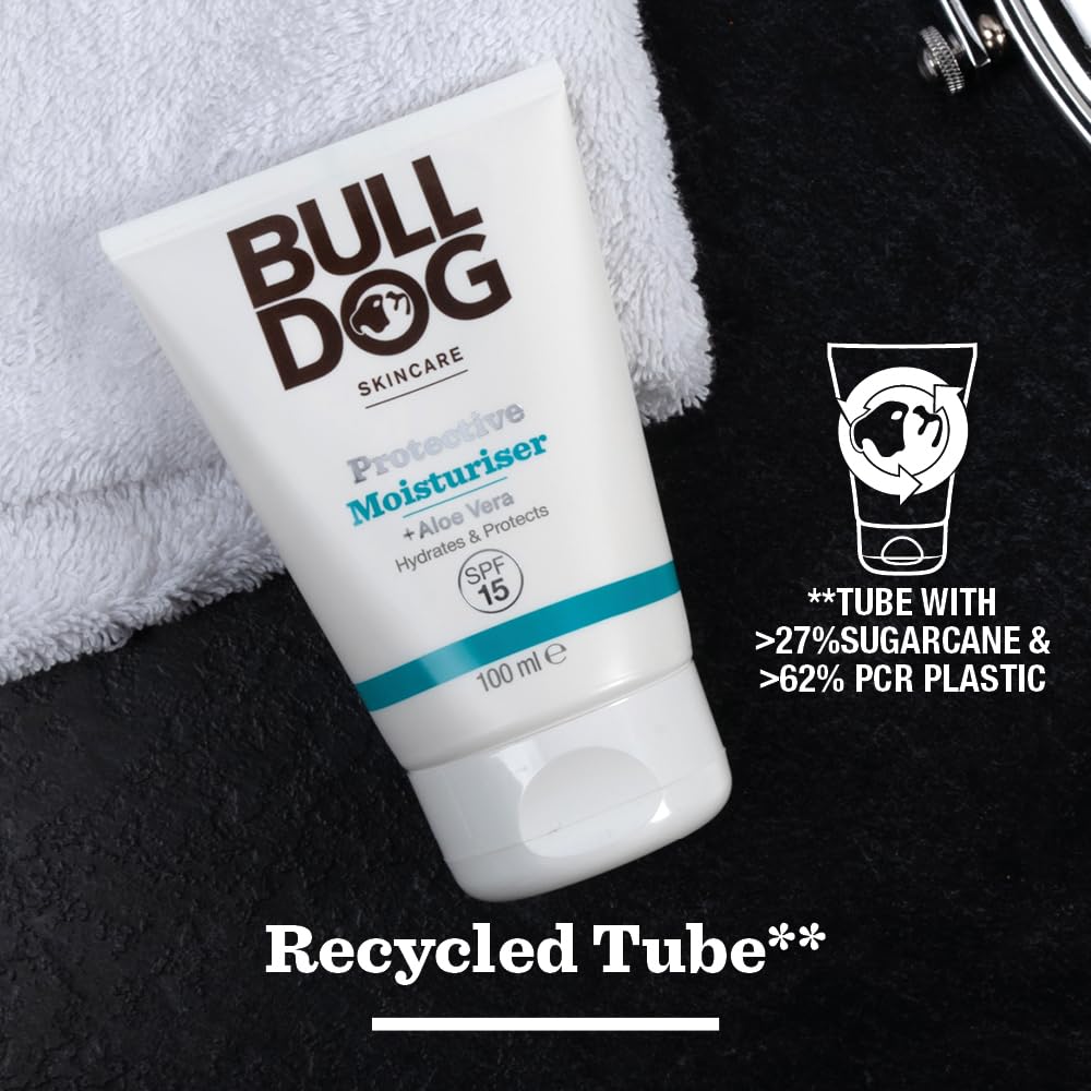 BULLDOG SKINCARE - Protective Moisuriser For Men | Protection with SPF 15 | 100 ml