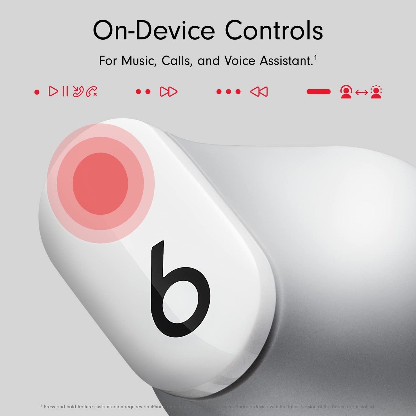 Beats Studio Buds – True Wireless Noise Cancelling Earbuds – IPX4 rating, Sweat Resistant Earphones, Compatible with Apple & Android, Class 1 Bluetooth, Built-in Microphone – White