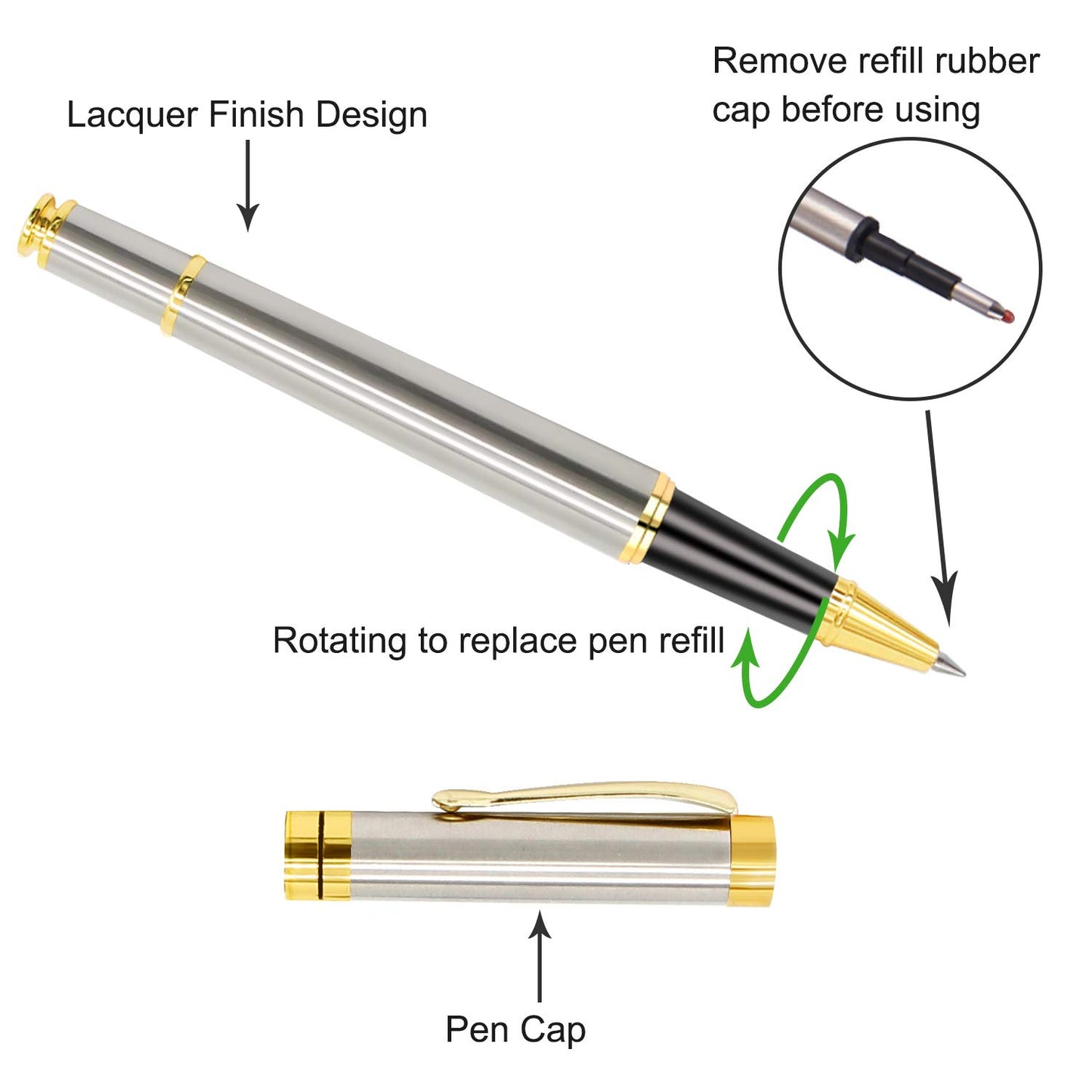 Aolun Engraved Pen Personalised,Personalised Pen with Your Name Or Message,Refillable Medium Refill,Personalised Gifts for Men or Women(Black Ink)