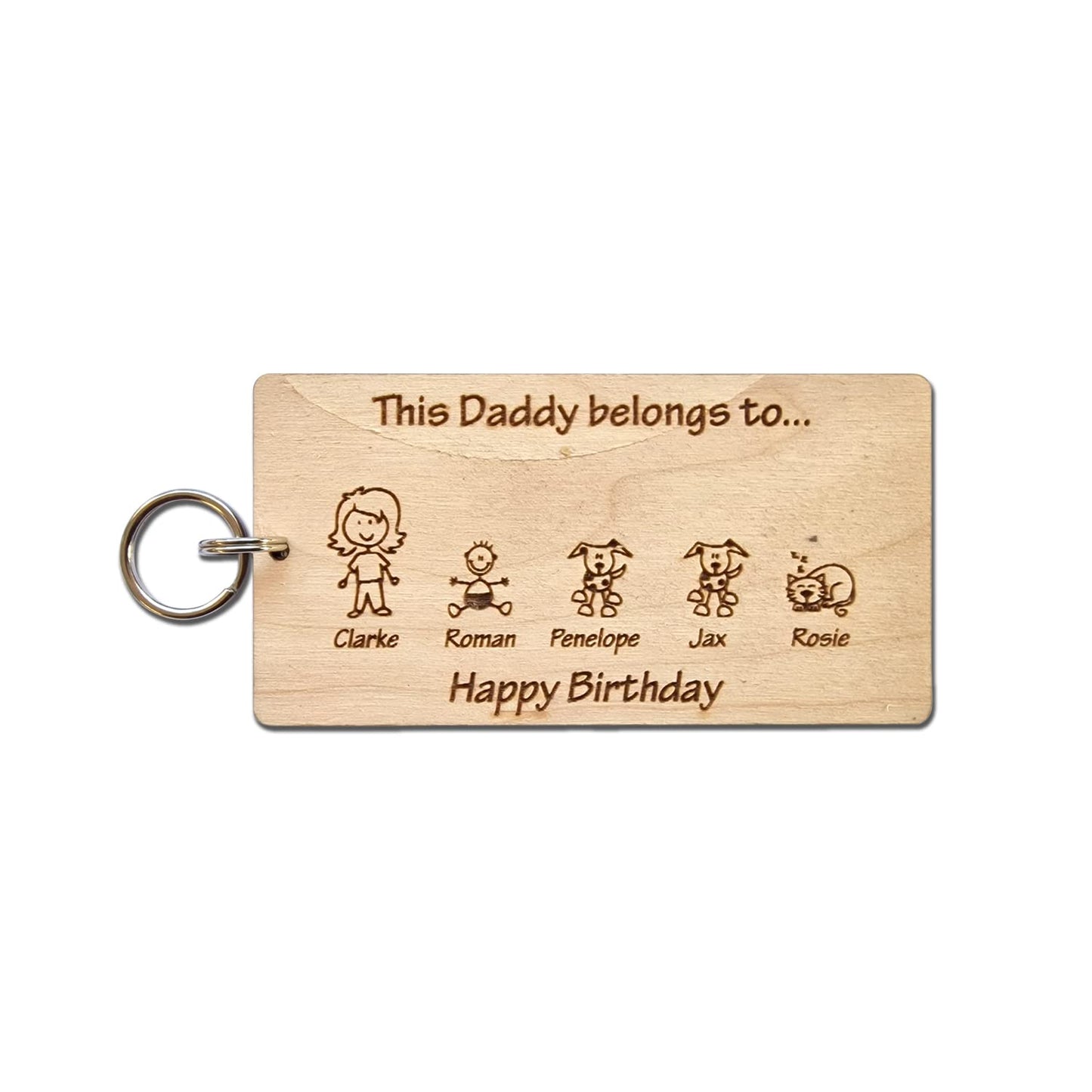 - Mooseys Personalised Fathers Day Gift | Engraved Wooden Keyring -