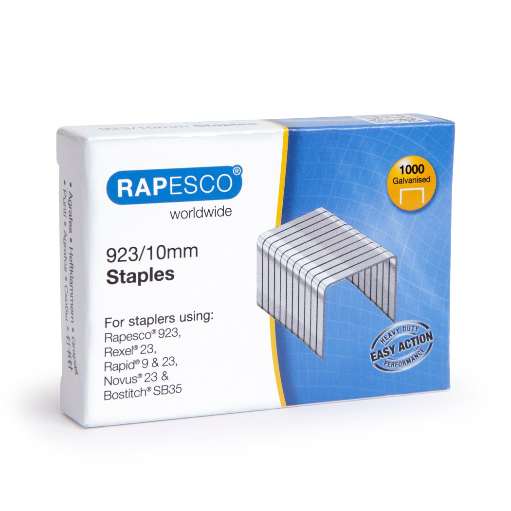 - Rapesco 1307 ECO HD-100 Heavy-Duty Stapler | 2000 Type 923/10mm Staples | 100 Sheet Capacity | Black -