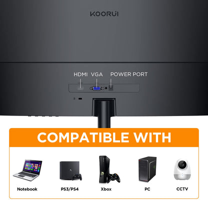 - KOORUI 27 Inch Curved Computer Monitor | Full HD 1080P 75Hz Gaming Monitor | LED Monitor HDMI VGA -