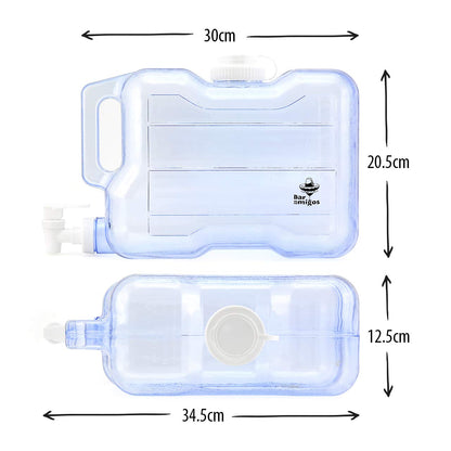 5.5 L Water Container Tap Desktop Dispenser - by Bar Amigos Plastic PETG Fridge Beverage Tank Liquid Drink Refillable Shelf Tap Great for Office Camping Juice Drinks Cocktail Holds 5.5 litres