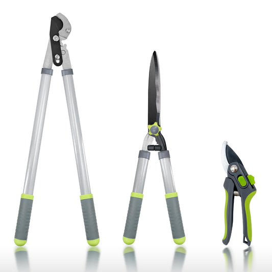 - Hortem Garden Shears Set | 28" Tree Loppers Heavy Duty | 23" Professional Hedge Clippers | 8" Sharp Pruning Shears -