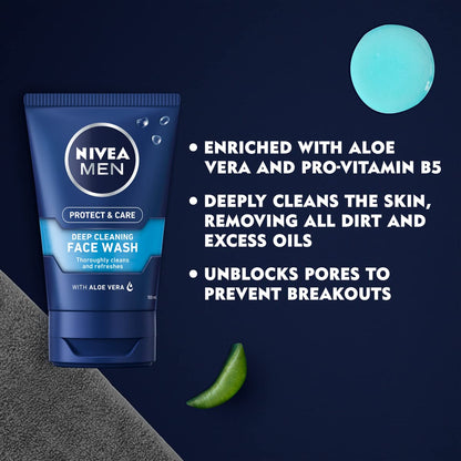 - NIVEA MEN Deep Cleaning Face Wash | Protect & Care | (100 Ml) -
