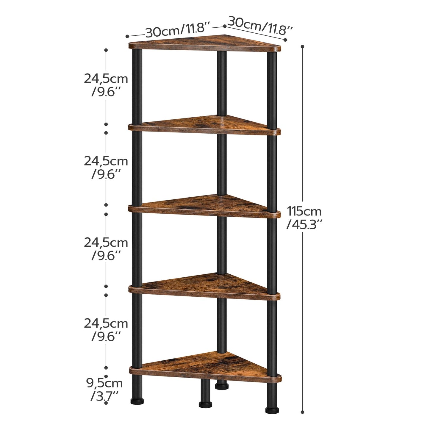 - HOOBRO Corner Shelf | Storage Shelving Unit | Corner Bookcase | 5-Tier Freestanding Bookcase -